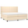vidaXL Cama com molas/colch&atilde;o 200x200 cm tecido cor creme
