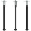 vidaXL Candeeiro de ch&atilde;o para exterior 3 pcs 100 cm a&ccedil;o inox. preto