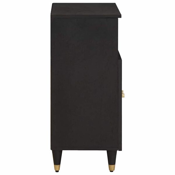 vidaXL Buffet com porta Preto 60 x 33 x 75 cm Madeira de manga maci&ccedil;a