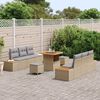 vidaXL Conjunto de Sof&aacute; de Jardim 9 pcs Bege vime PE