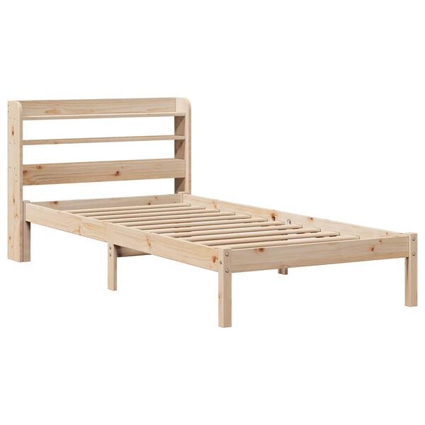 vidaXL Cama sem colch&atilde;o 75x190 cm madeira de pinho maci&ccedil;a