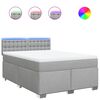 vidaXL Cama com molas/colch&atilde;o 160x200 cm tecido cinzento-claro
