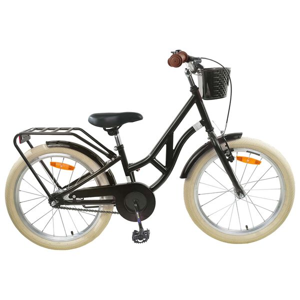 vidaXL Bicicleta Infantil 24 Polegadas para 8-12 anos Preto