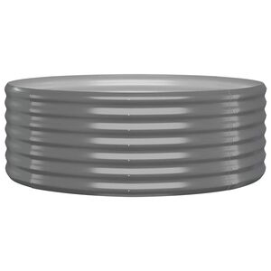 vidaXL Canteiro elevado jardim 100x100x36 a&ccedil;o galvanizado cinzento