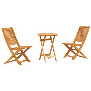 vidaXL Conjunto Bistro Dobr&aacute;vel 3 pcs Castanho