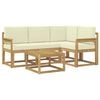 vidaXL Conjunto de Sof&aacute;s para Exterior 5 unid. Branco e Creme