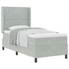 vidaXL Cama Box com colch&atilde;o Cinzento-claro 100 x 200 cm Veludo