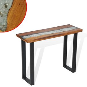 vidaXL Mesa consola em teca 100x35x75 cm