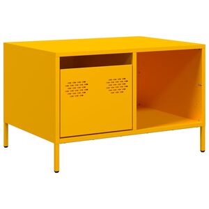 vidaXL Mesa centro 68,5x50x43,5cm a&ccedil;o laminado a frio amarelo mostarda