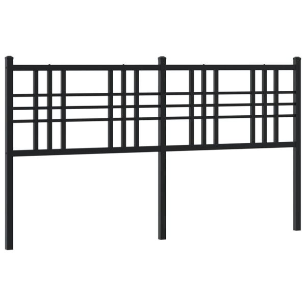 vidaXL Cabeceira de cama 160 cm metal preto
