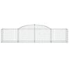 vidaXL Cestos gabião arqueados 3 pcs 300x50x60/80 cm ferro galvanizado