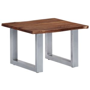 vidaXL Mesa de centro com arestas vivas 60x60x40 cm ac&aacute;cia maci&ccedil;a