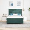 vidaXL Cama Box com colch&atilde;o Verde Escuro 140 x 190 cm tecido