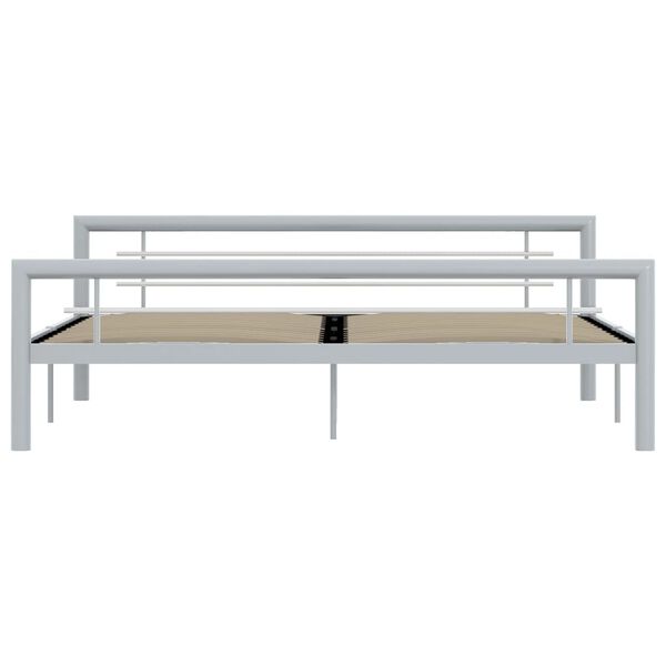 vidaXL Estrutura de cama 180x200 cm metal cinzento e branco