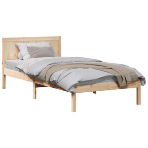 vidaXL Estrutura da Cama Castanho 75 x 190 cm Madeira de pinho maci&ccedil;a