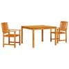 vidaXL Conjunto de Jantar para Jardim 3 unid. Castanho