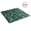 vidaXL Pain&eacute;is de parede 12 pcs Verde Ametista 50 x 50 cm Espuma XPS