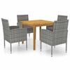 vidaXL 5 pcs conjunto de jantar para jardim cinzento