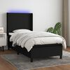 vidaXL Cama box spring c/ colch&atilde;o e LED 80x200 cm tecido preto