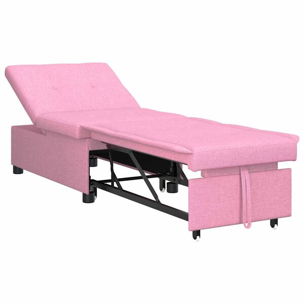 vidaXL Sof&aacute;-cama retr&aacute;til Rosa 194 x 50 x 82 cm tecido