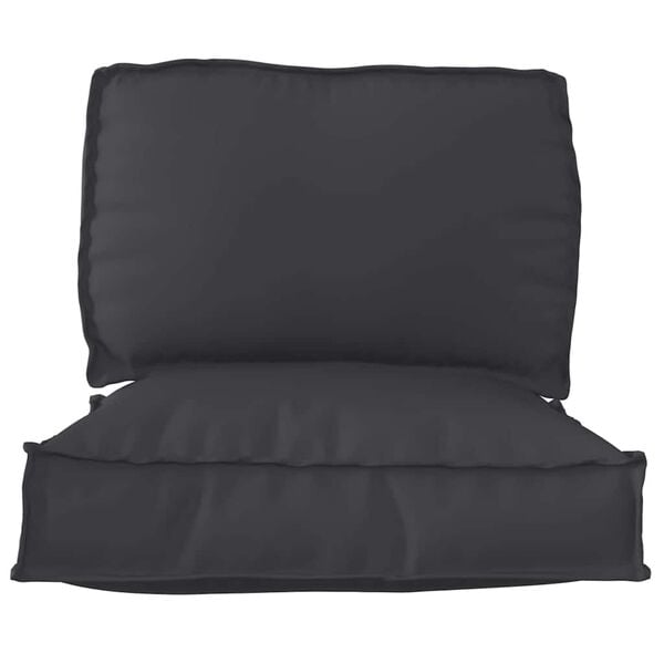 vidaXL Conjunto de Almofadas para Palete 2 pcs Preto Tecido Oxford