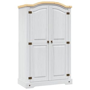vidaXL Roupeiro Corona Range pinho mexicano com 2 portas branco