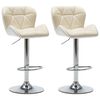vidaXL Bancos de bar 2 pcs couro artificial cor creme