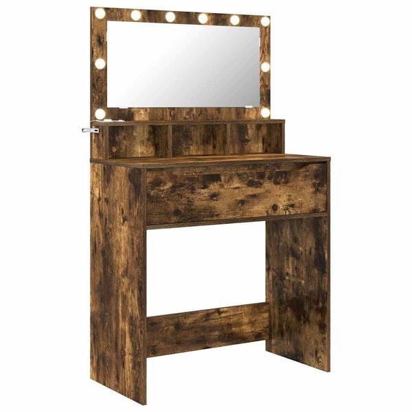 vidaXL Mesas de Maquiagem para Quarto com gaveta Carvalho Defumado
