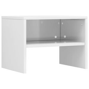 vidaXL Mesa-de-cabeceira 40x30x30 cm contraplacado branco brilhante