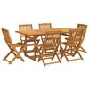 vidaXL 7 pcs conj. de jantar para jardim 180x90x75 cm ac&aacute;cia maci&ccedil;a