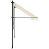 vidaXL Toldo retr&aacute;til 350x150 cm tecido e a&ccedil;o cor creme