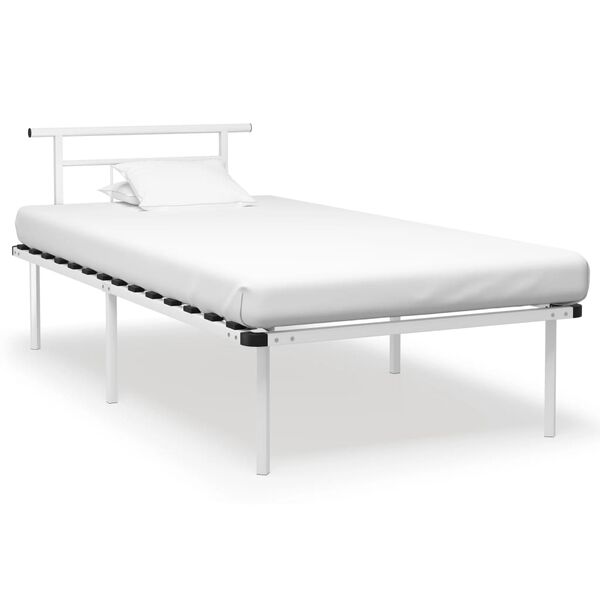 vidaXL Estrutura de cama 100x200 cm metal branco
