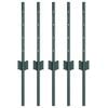 vidaXL Poste de Cerca Embutido 5 unid. Verde 80 cm A&ccedil;o revestido a p&oacute;