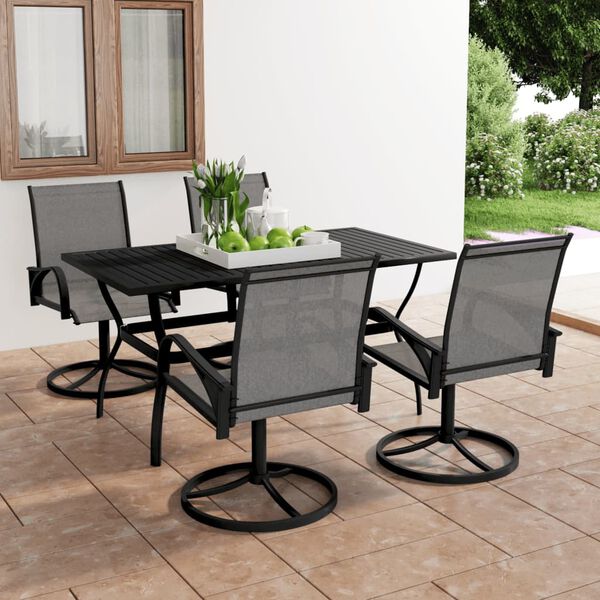 vidaXL 5 pcs conjunto de jantar para jardim textilene e aço