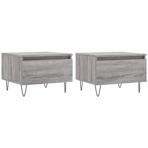 vidaXL Mesas de centro 2 pcs 50x46x35cm deriv. madeira cinzento sonoma