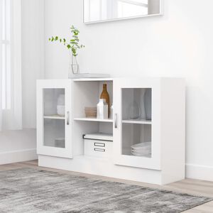 vidaXL Arm&aacute;rio vitrine 120x30,5x70 cm derivados de madeira branco