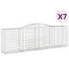 vidaXL Cestos gabi&atilde;o arqueados 7pcs 400x50x120/140cm ferro galvanizado