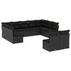 vidaXL 11 pcs conjunto sof&aacute;s de jardim c/ almofad&otilde;es vime PE preto