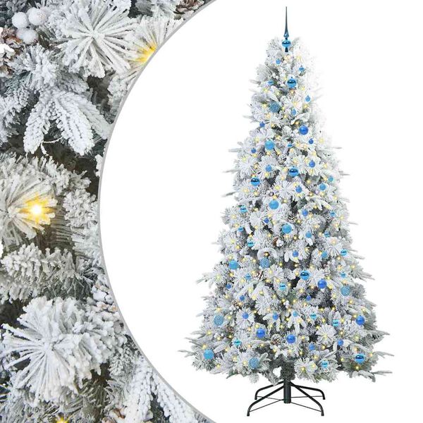 vidaXL &Aacute;rvore de Natal Articulada Artificial Branco 240 cm PE e PVC
