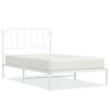 vidaXL Estrutura de cama em metal com cabeceira 107x203 cm branco