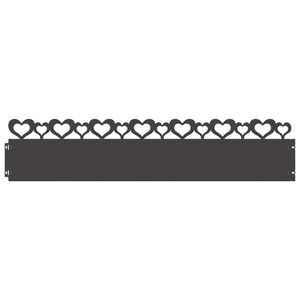 vidaXL Delimitadores de relvado 10 unid. 103 x 0,05 x 22 cm A&ccedil;o Preto