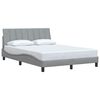 vidaXL Estrutura de cama sem colch&atilde;o Hanko 140x190 cm tecido cinzento-claro
