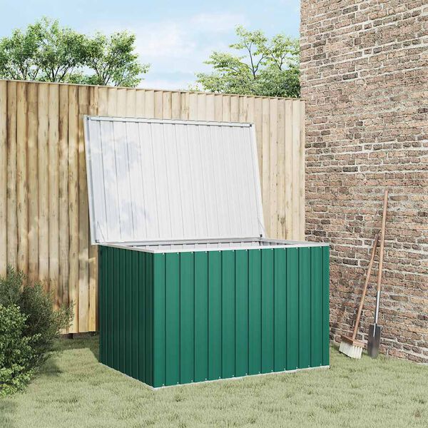 vidaXL Caixa de arruma&ccedil;&atilde;o para jardim 149x99x93 cm verde