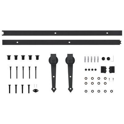 vidaXL Kit de ferragens para porta deslizante SKIEN 200 cm aço preto