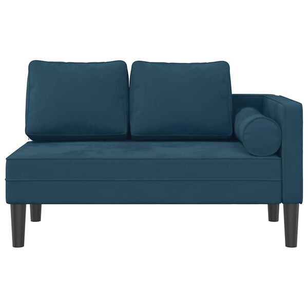vidaXL Chaise lounge com almofad&otilde;es veludo azul