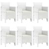 vidaXL Conjunto de Jantar para Jardim 7 pcs Branco Rattan Polt