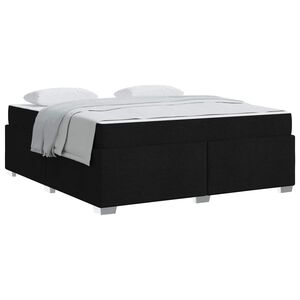 vidaXL Estrutura da Cama com colch&atilde;o Preto 180 x 200 cm tecido