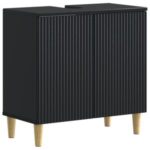 vidaXL Arm&aacute;rio para Pia de Banheiro ARNHEM Preto 59,5 x 31,5 x 59 cm