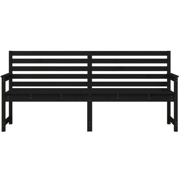 vidaXL Banco de jardim 203,5x48x91,5 cm madeira de pinho maci&ccedil;a preto