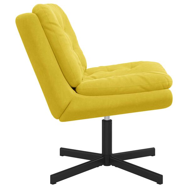 vidaXL Cadeira Relaxante Girat&oacute;ria Amarelo 63 x 75 x 76 cm Veludo